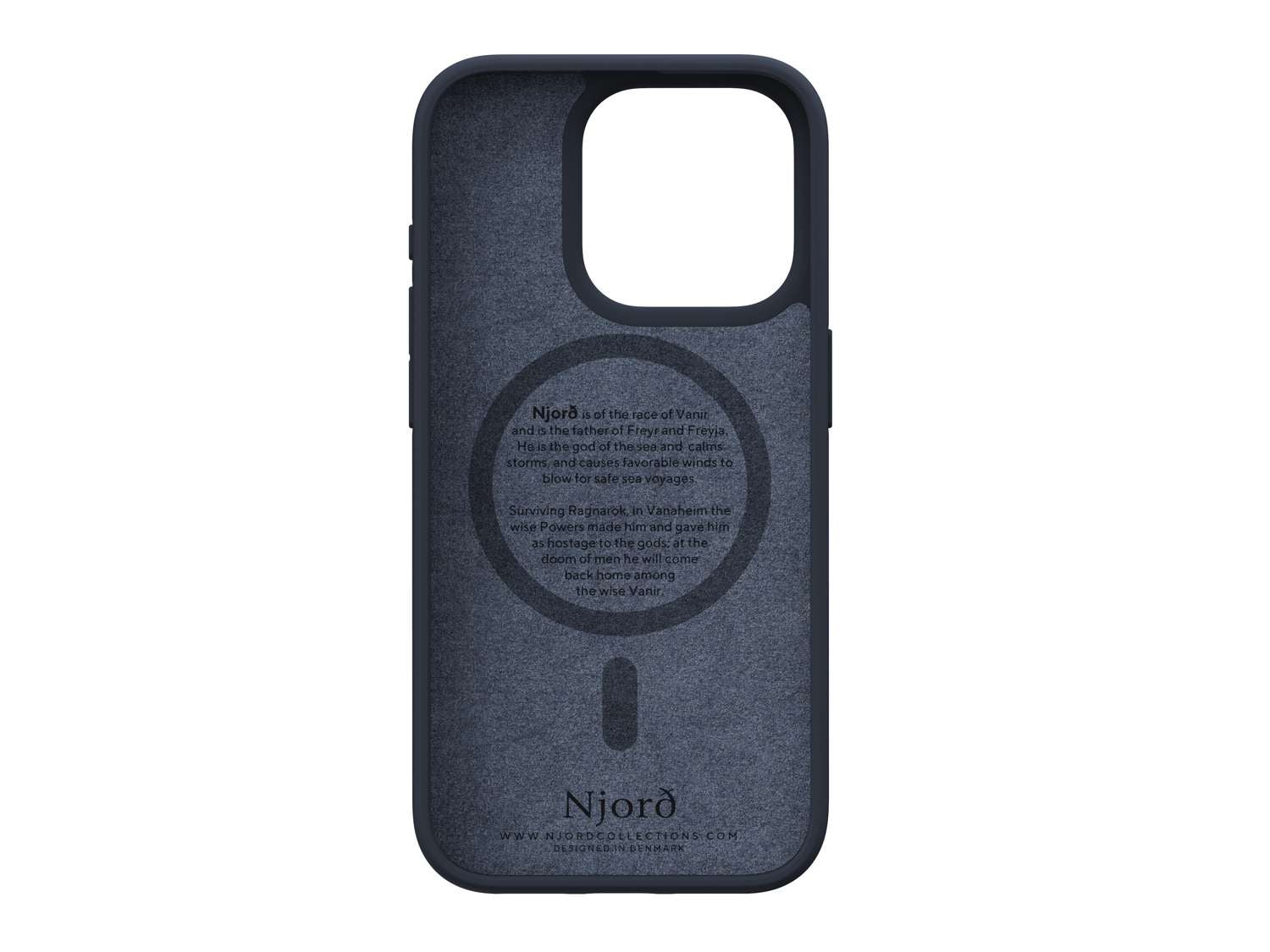 Njord Salmon Leather Case with Magsafe Case for iPhone 15 - Black