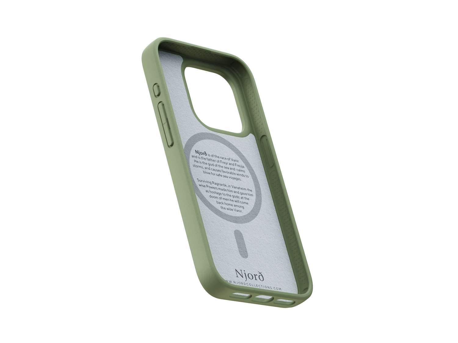 Njord Suede Case with MagSafe for iPhone 15 - Olive